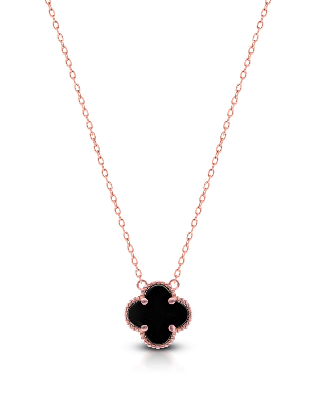 Rose Gold Onyx Silver Chain