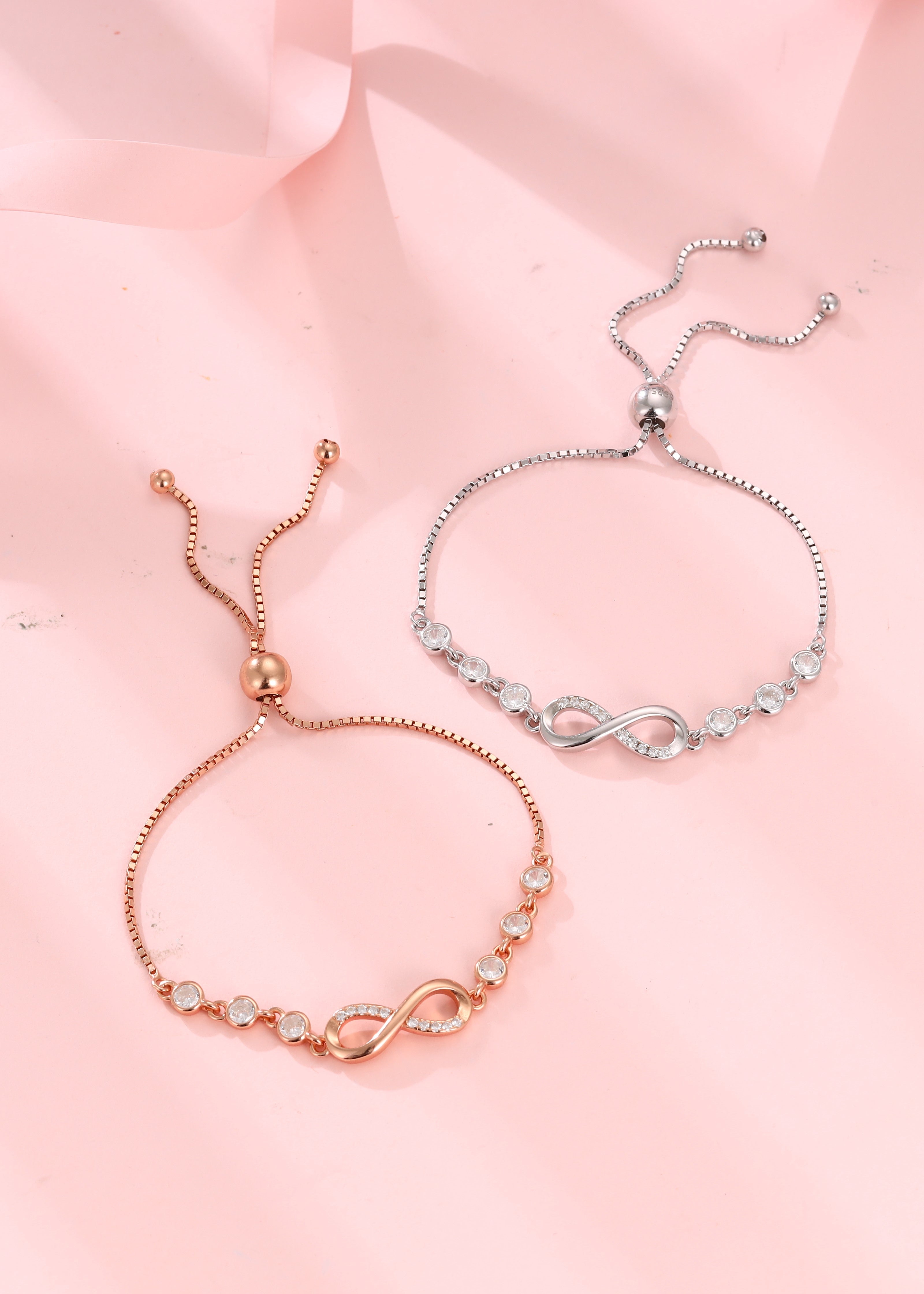 Infinity Love Silver Adjustable Bracelet