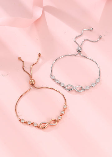 Infinity Love Silver Adjustable Bracelet