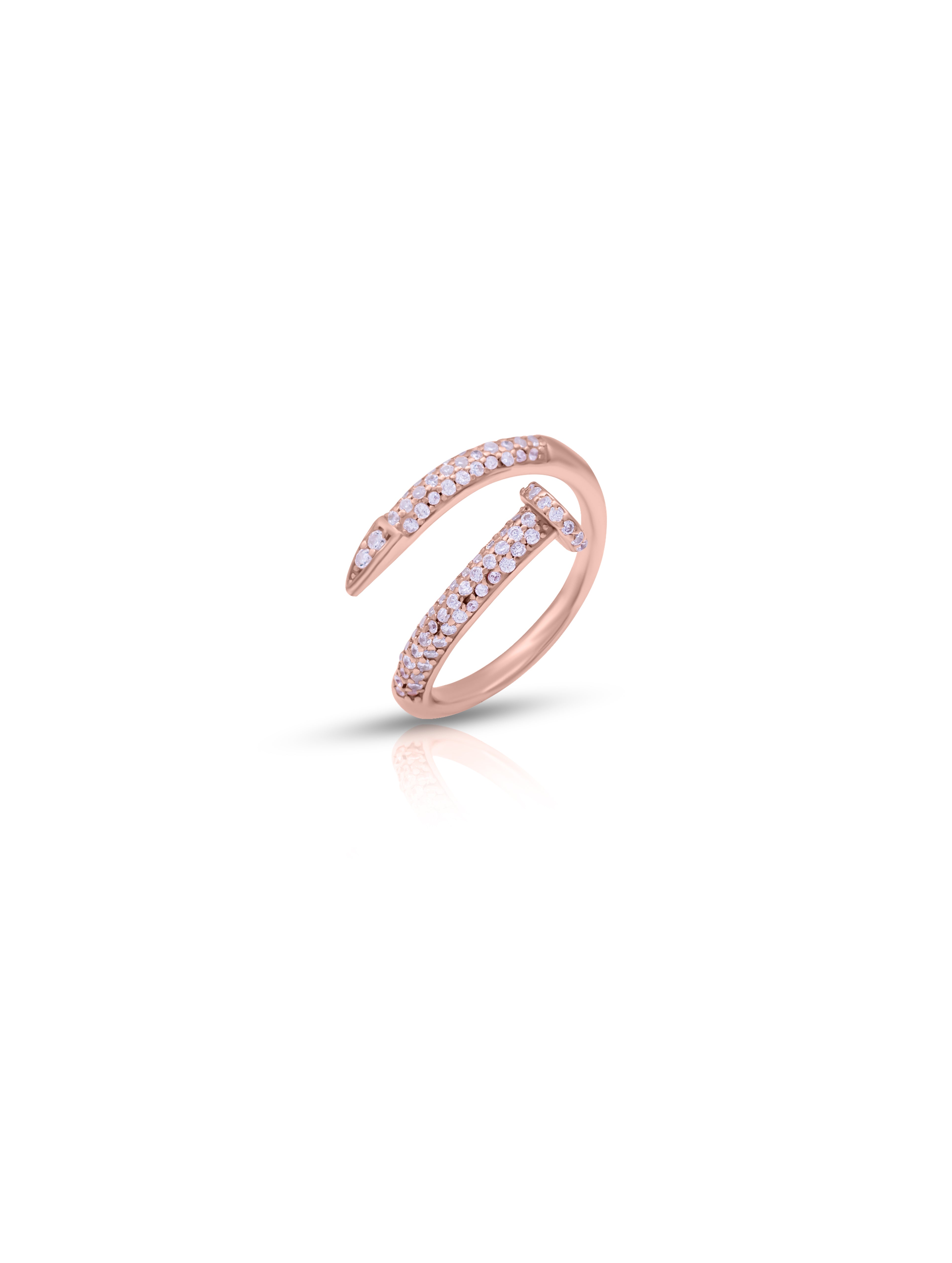 Open-Center Zircon Silver Ring