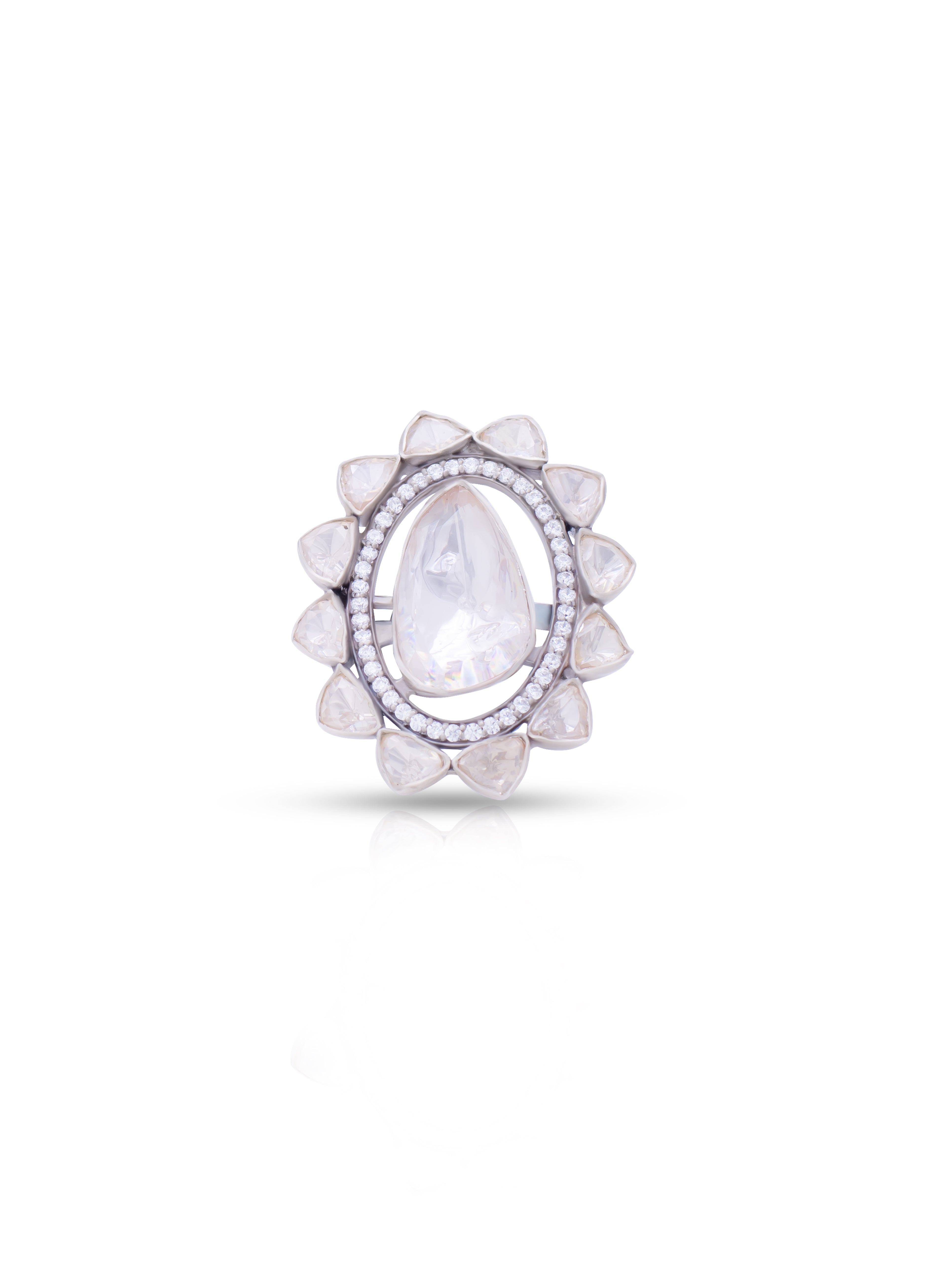 Adjustable Silver Moissanite Ring