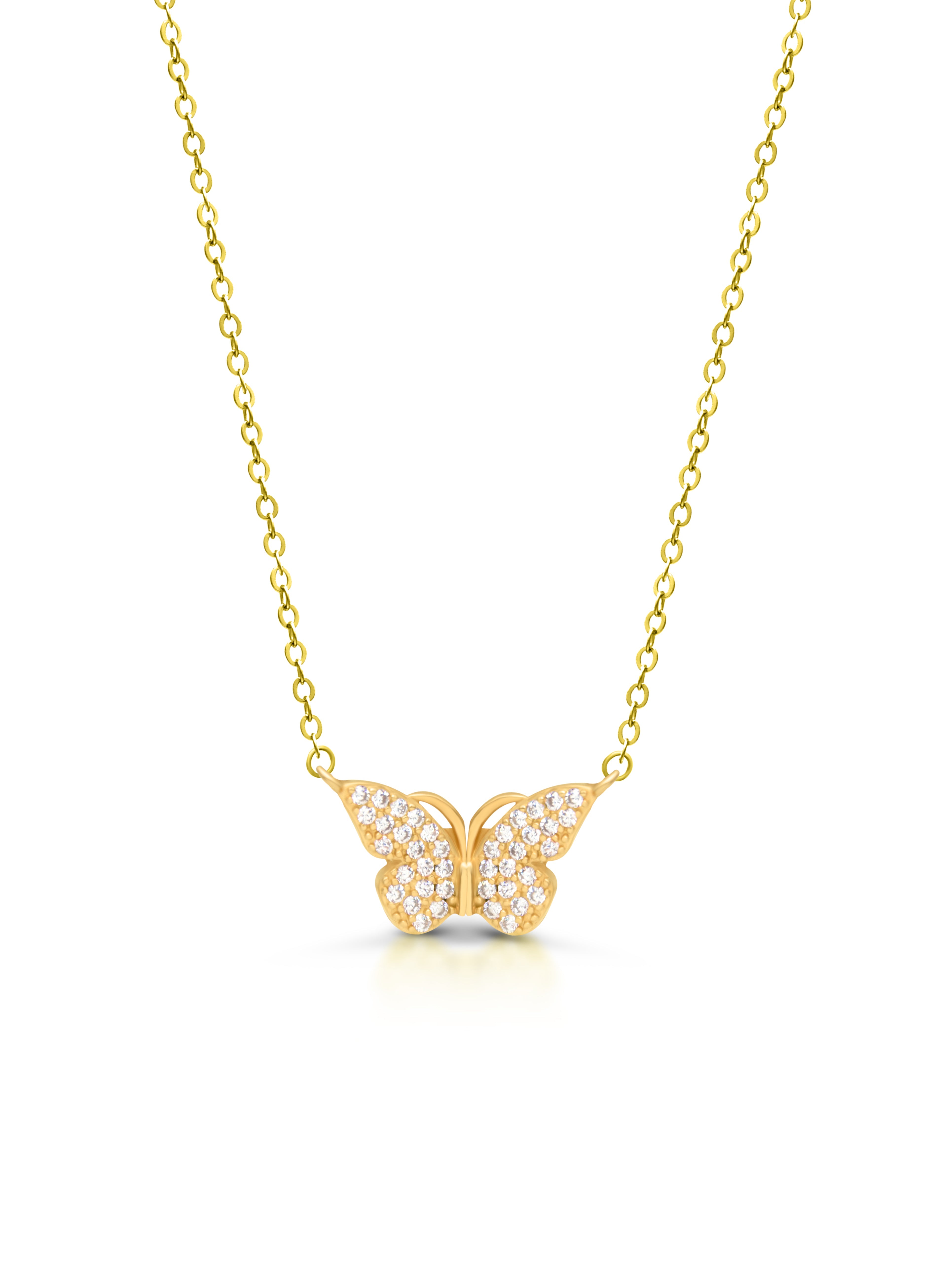 Magnetic Wings Silver Butterfly Chain