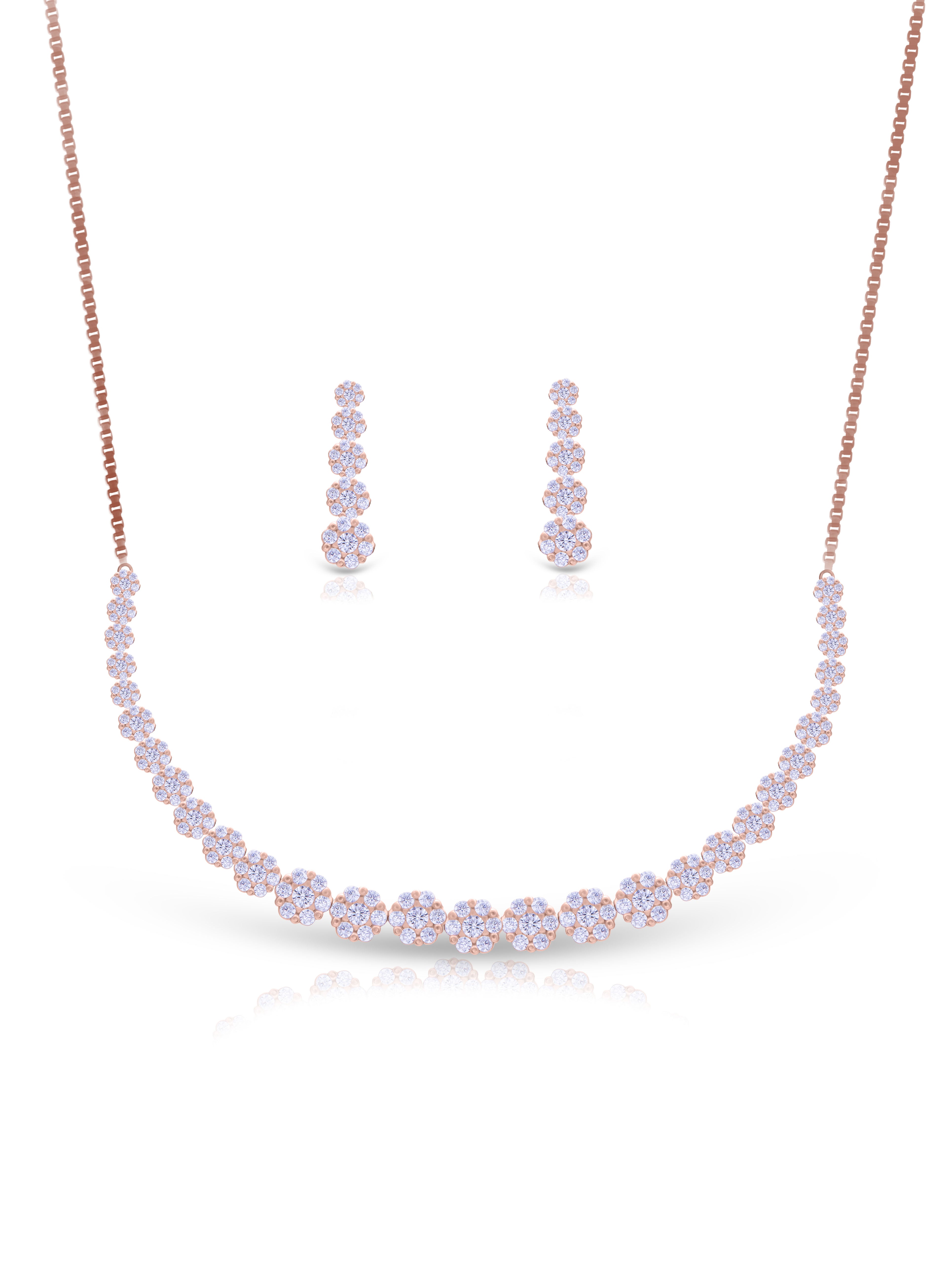 Silver Radiance Swarovski Zircon Necklace & Earrings Set