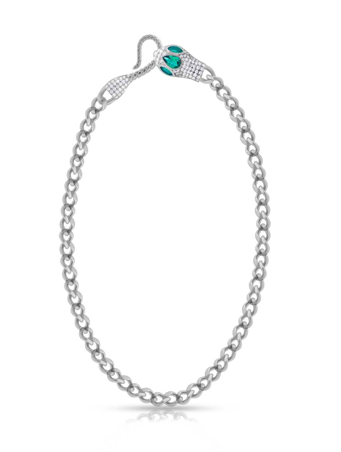 Silver Cuban Chain with Snake Lock