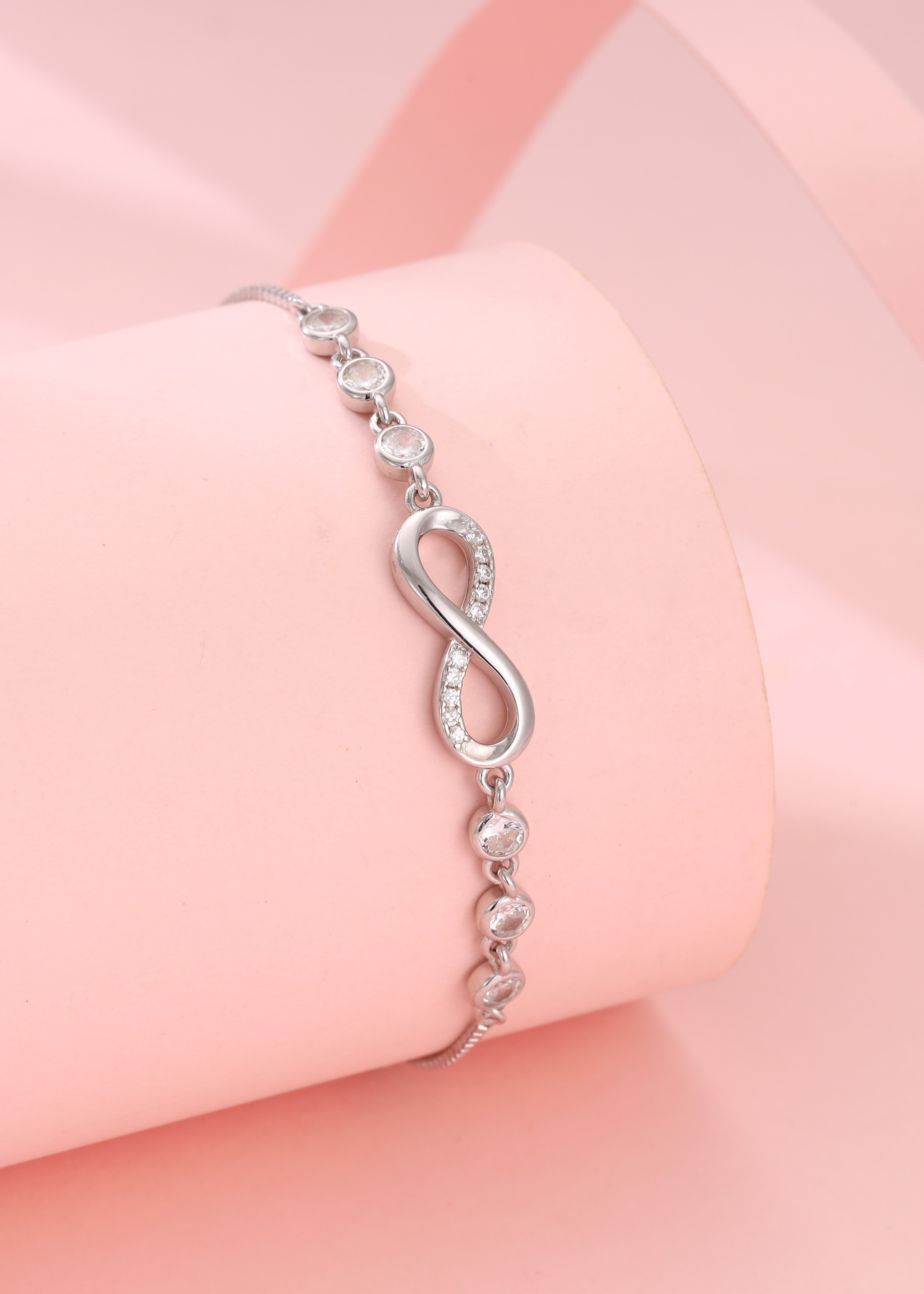 Infinity Love Silver Adjustable Bracelet
