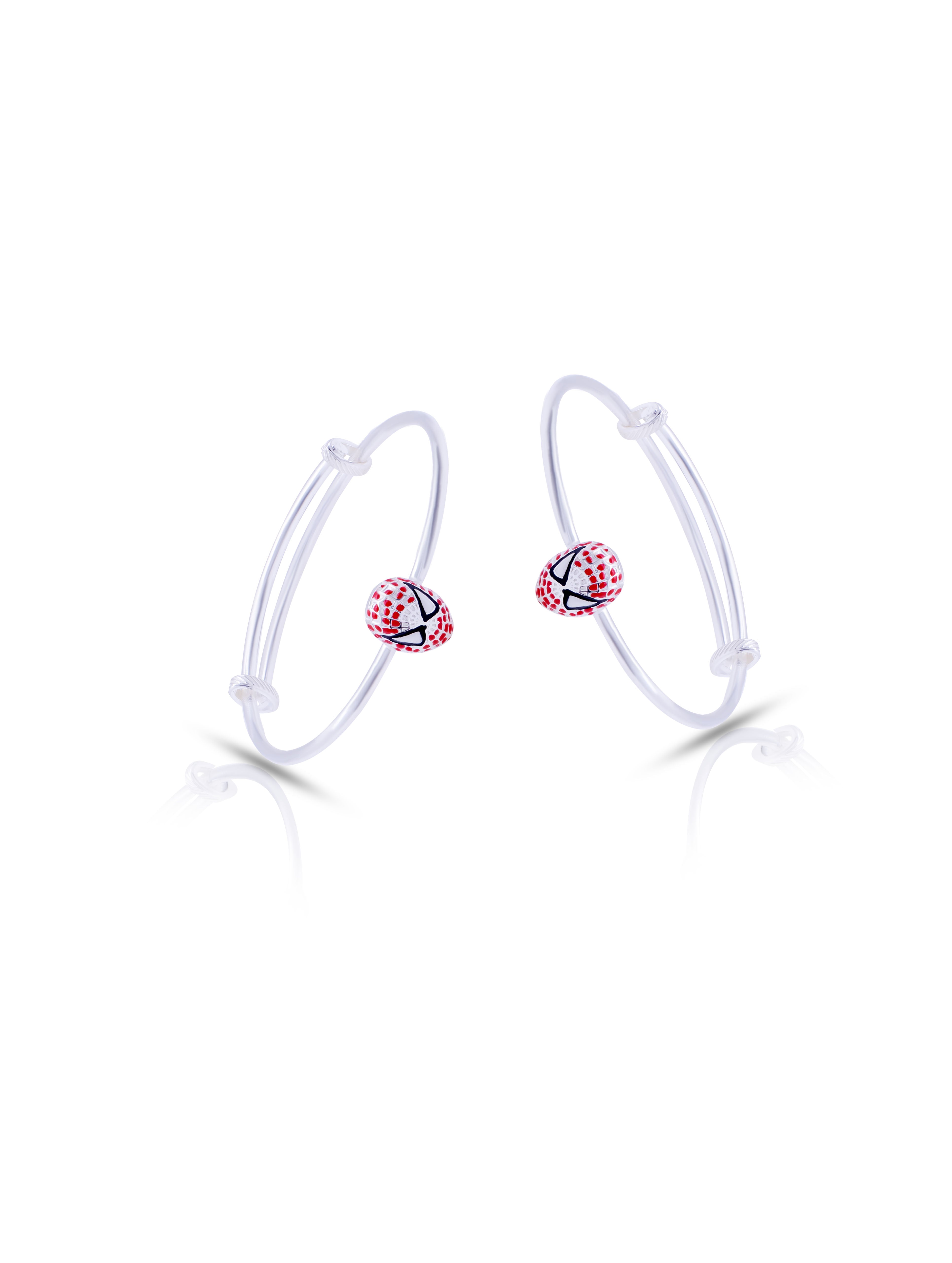 Silver Bracelet for Children with Enamel Accents