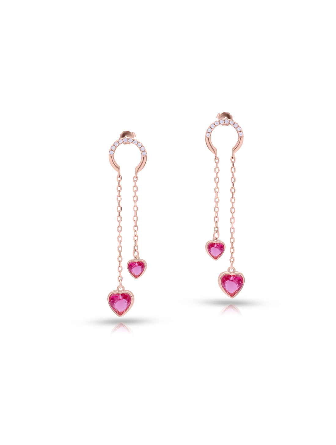 Sparkling Heart Drop Dangling Earrings
