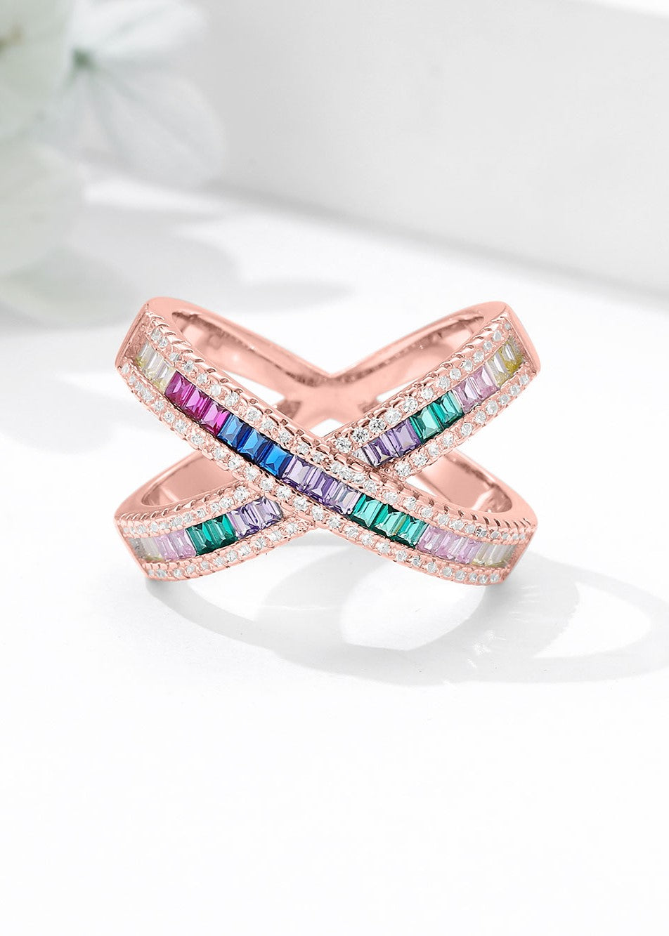Glowing Prism Modern Silver Ring