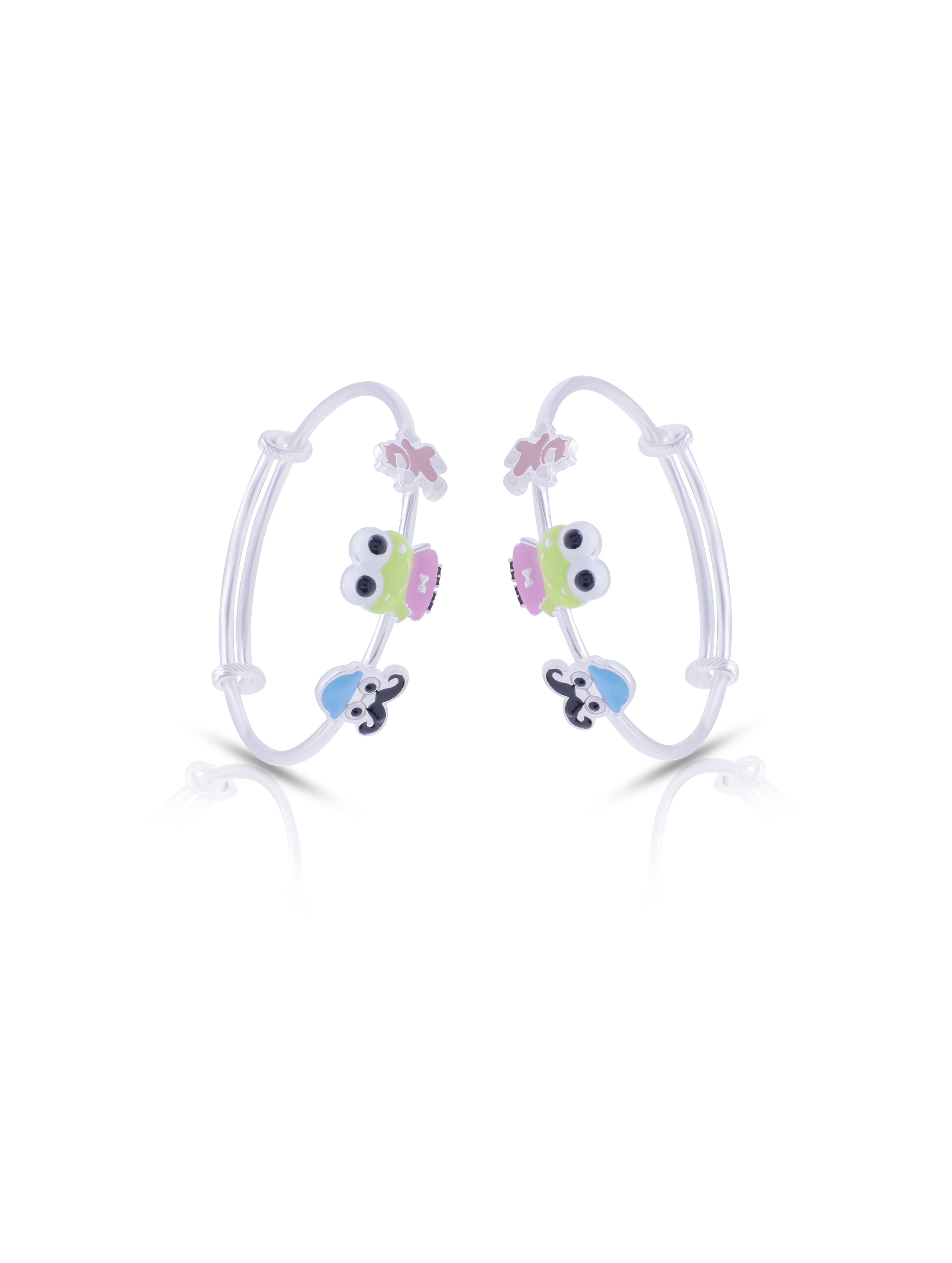Adjustable Silver Kids Bracelet with Enamel