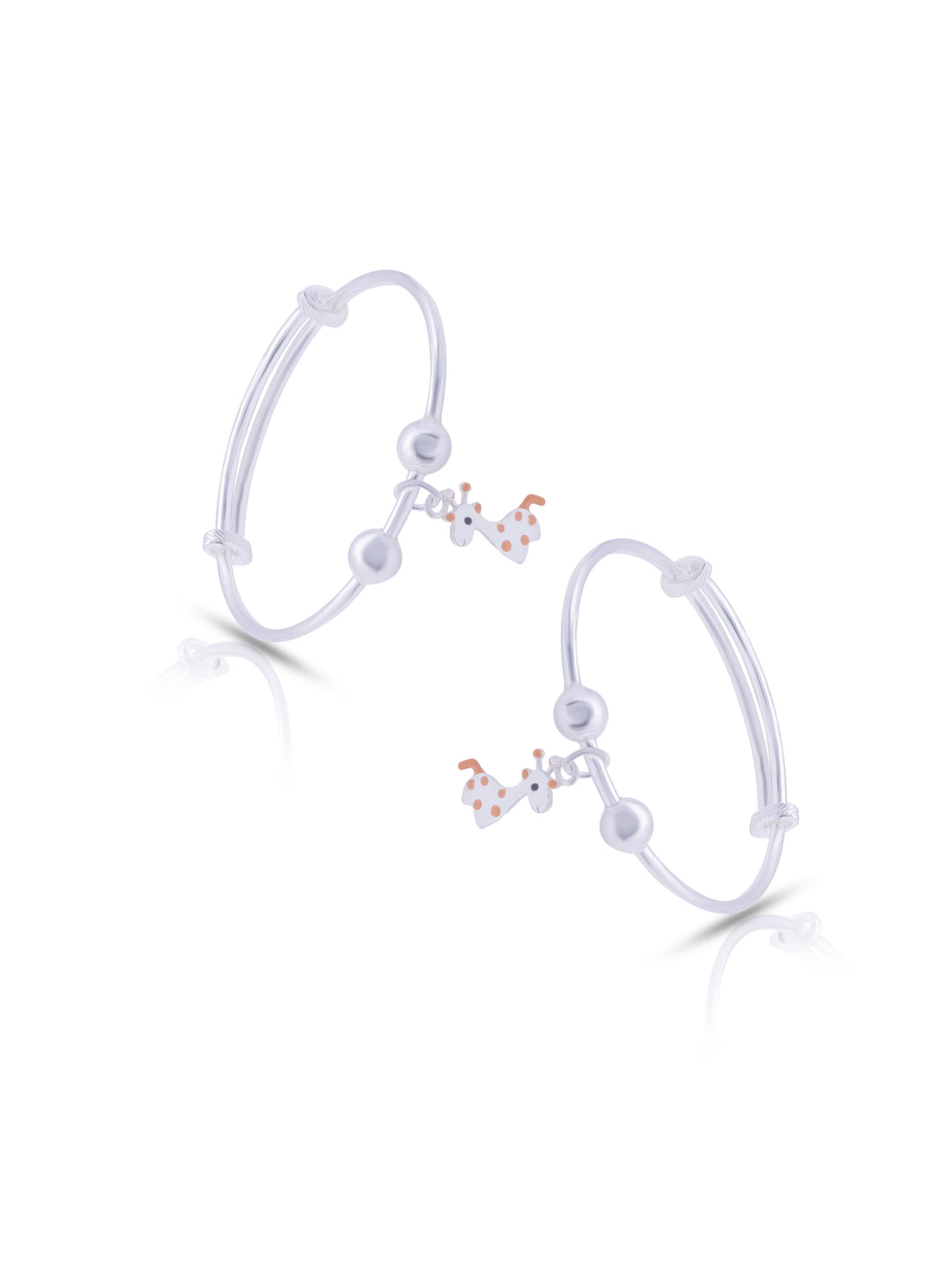 Charming Kids' Silver Bangle with Enamel