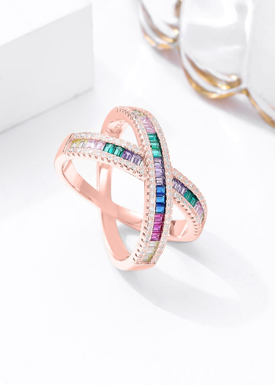 Glowing Prism Modern Silver Ring