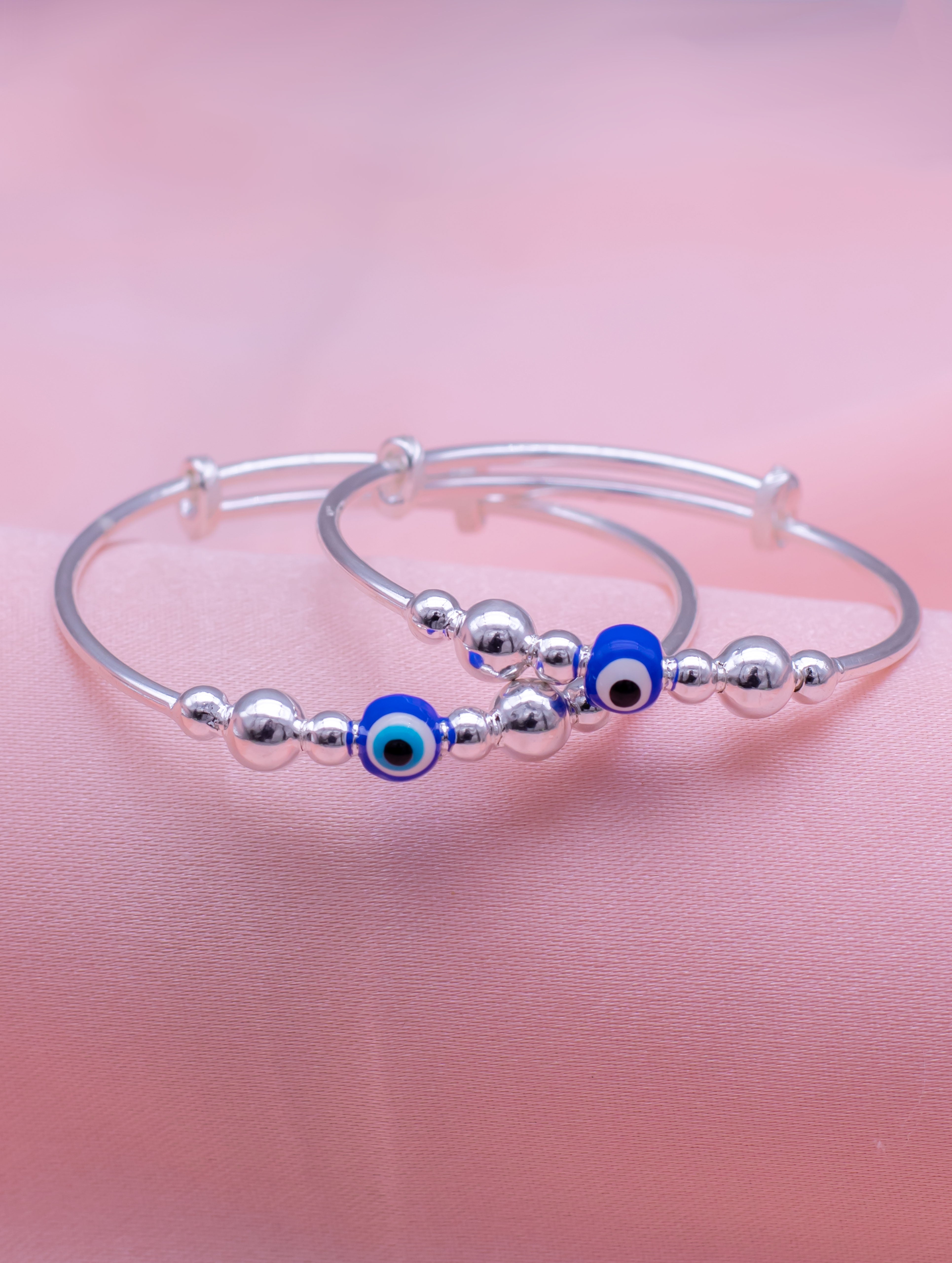 Silver Kids Bracelet with Evil Eye