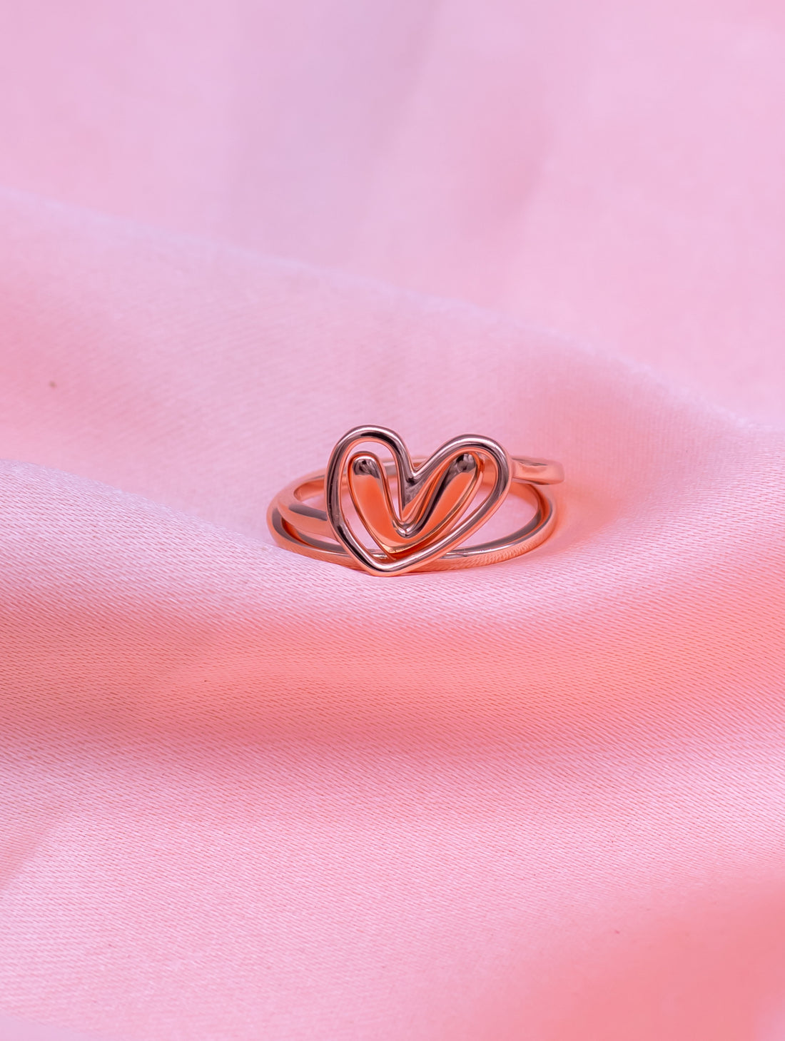 2-in-1 Heart-Shaped Silver Ring