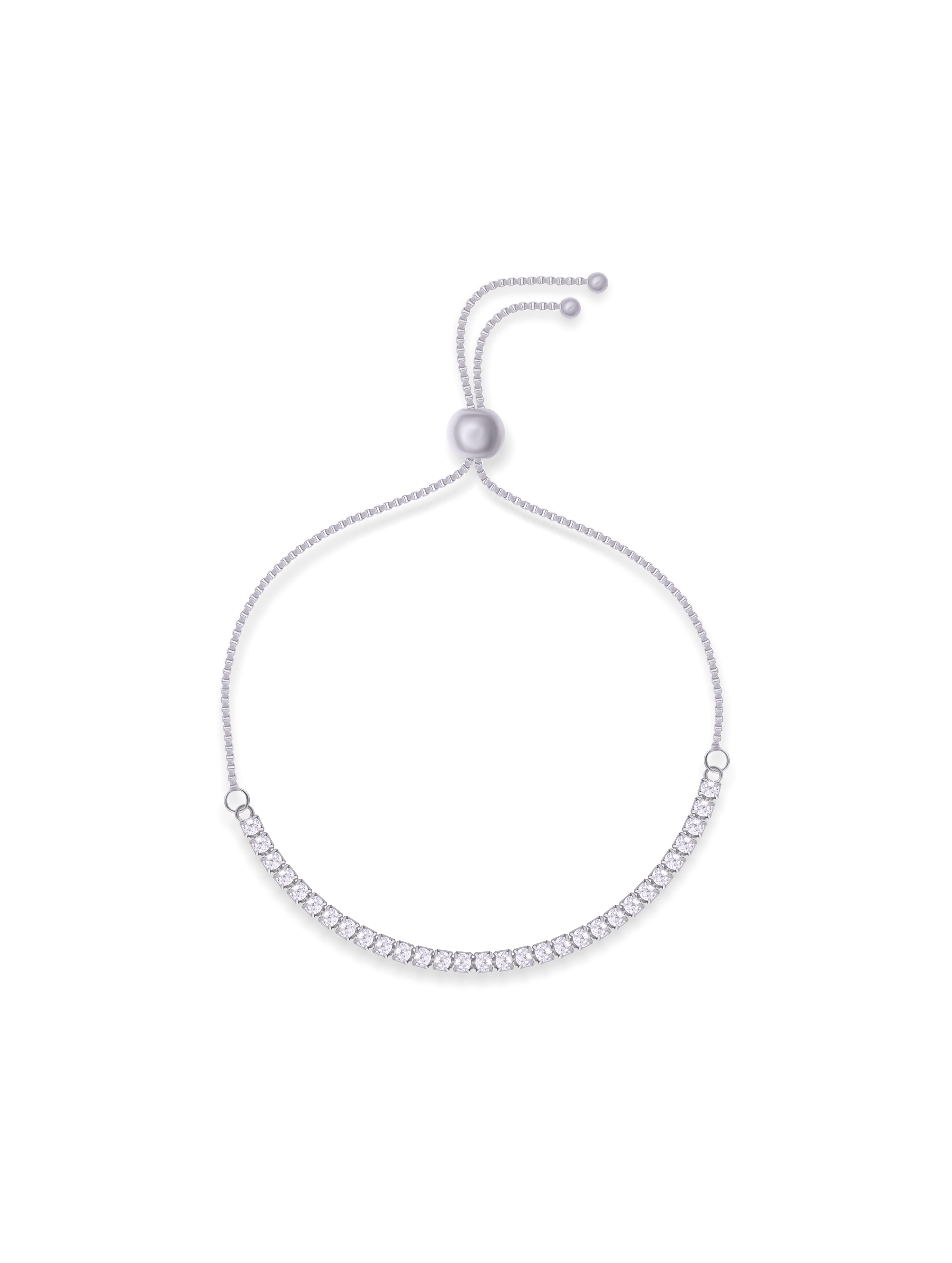 Silver Sleek Zircon Bracelet