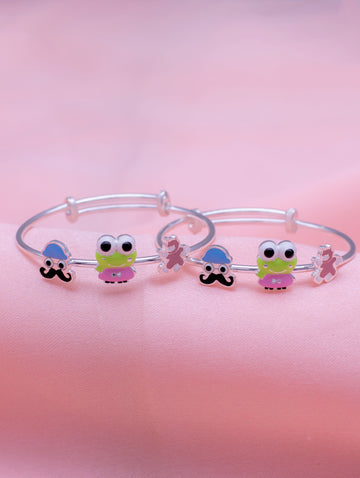 Adjustable Silver Kids Bracelet with Enamel