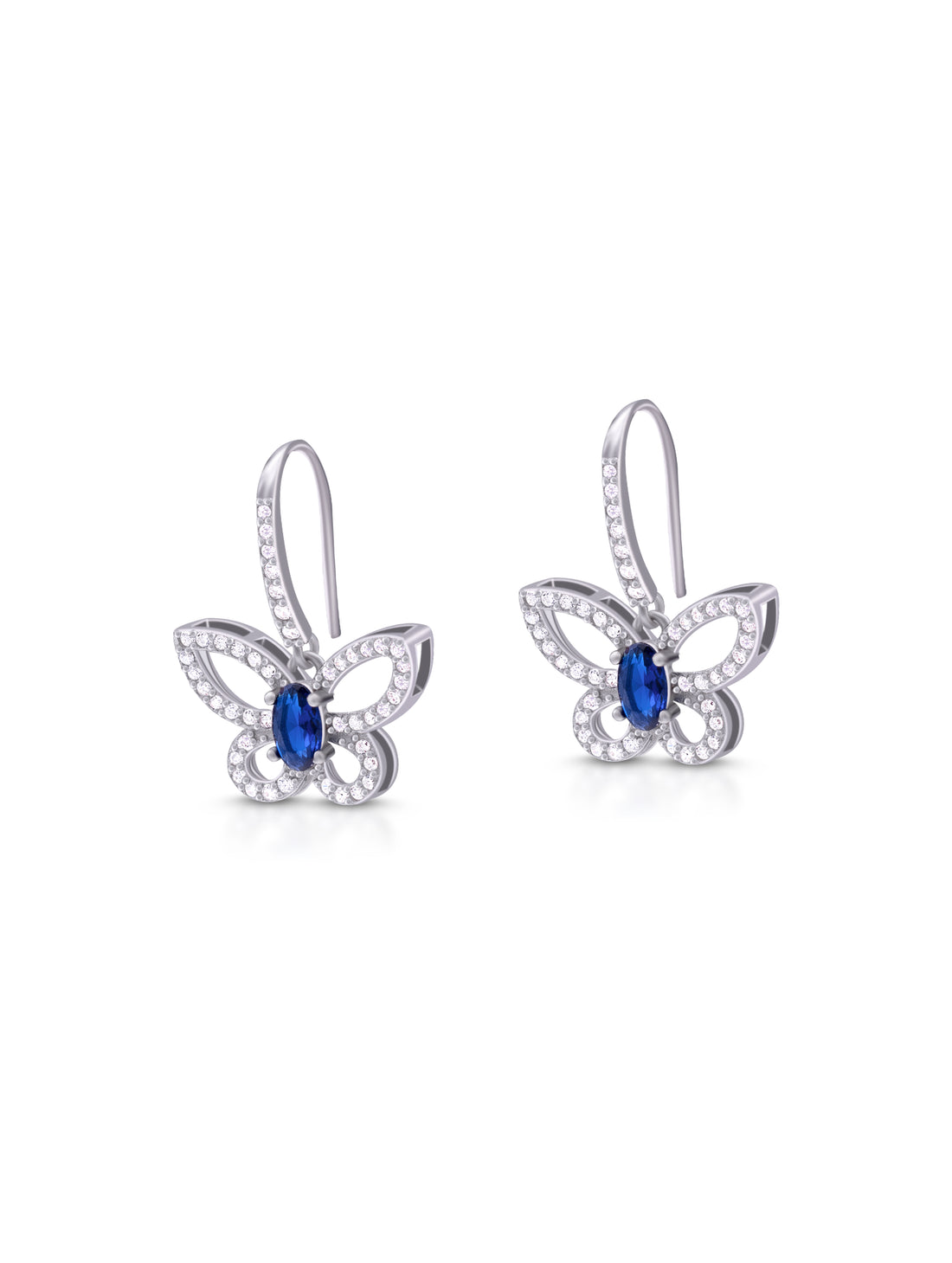 Blue Butterfly Zircon Earrings