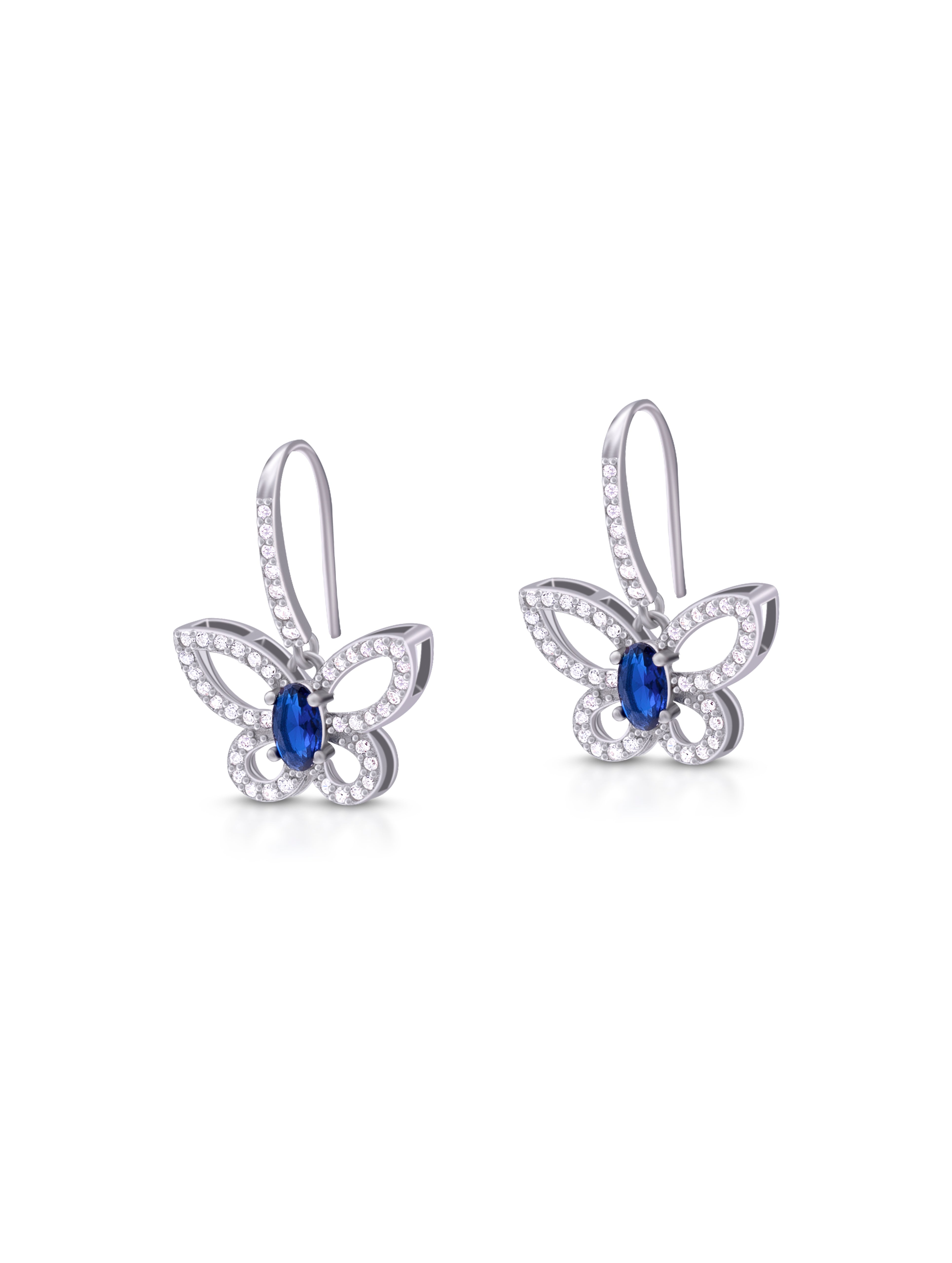 Blue Butterfly Zircon Earrings
