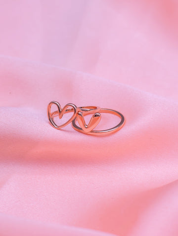 2-in-1 Heart-Shaped Silver Ring