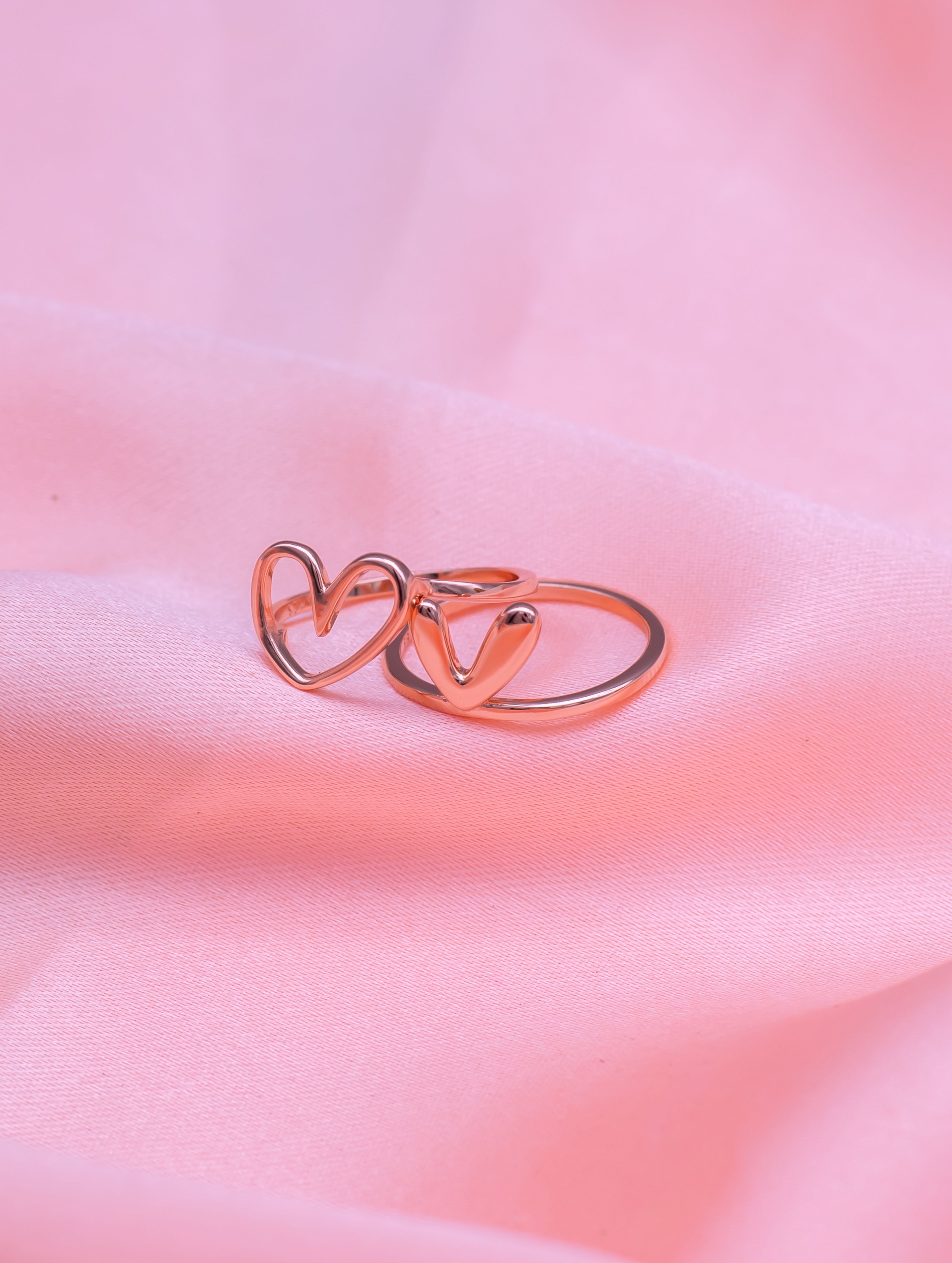 2-in-1 Heart-Shaped Silver Ring