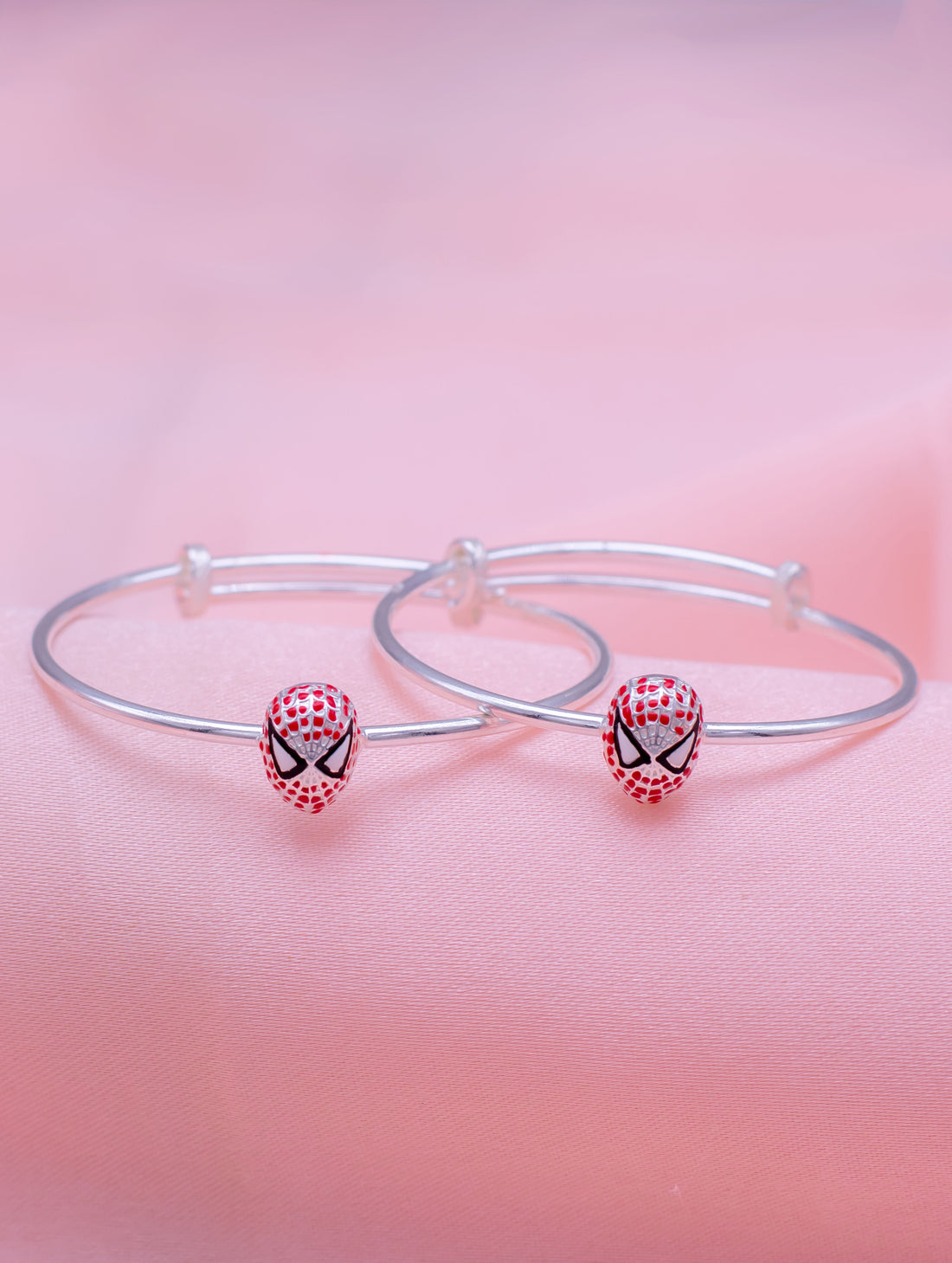 Silver Bracelet for Children with Enamel Accents