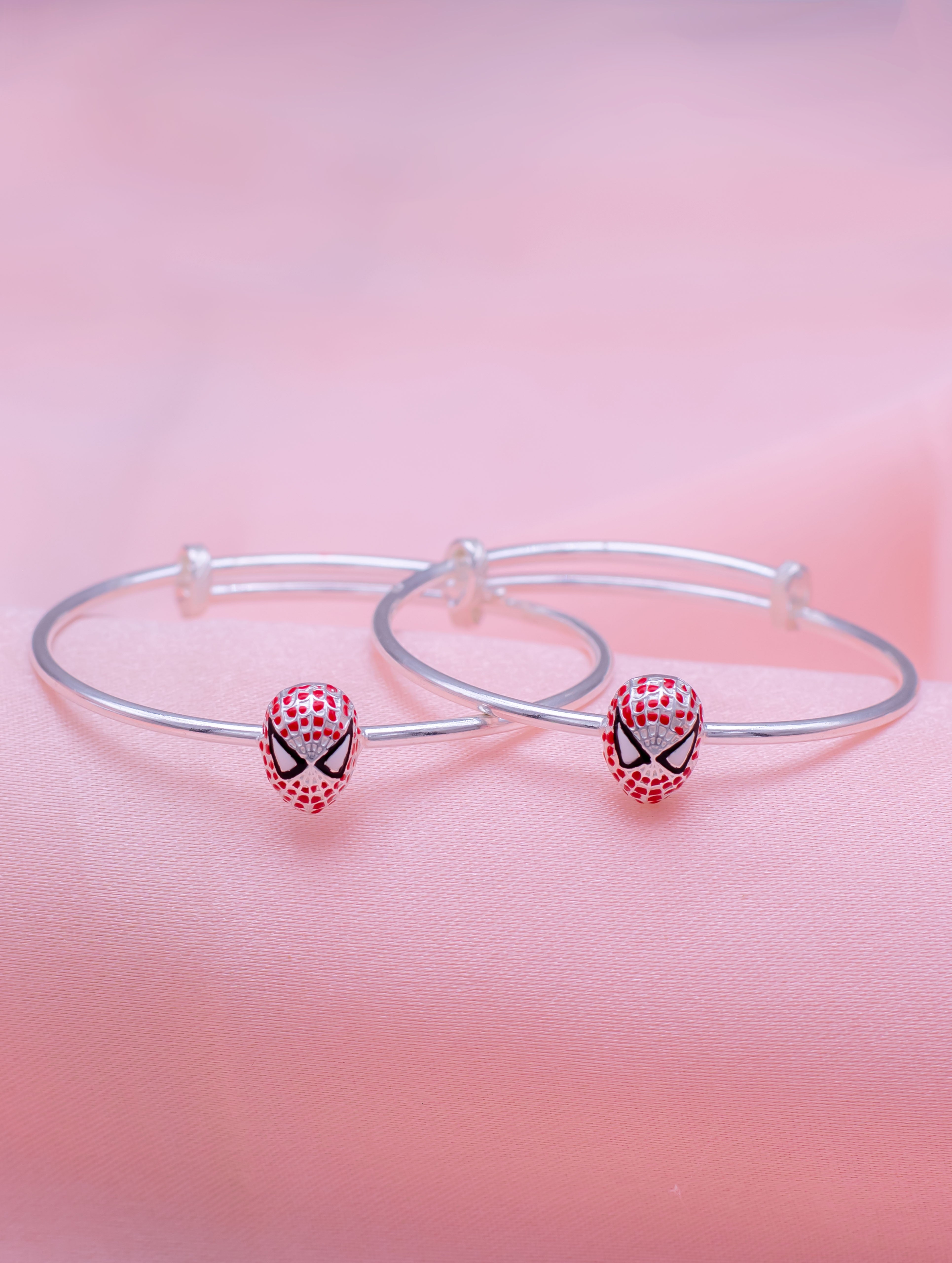 Silver Bracelet for Children with Enamel Accents