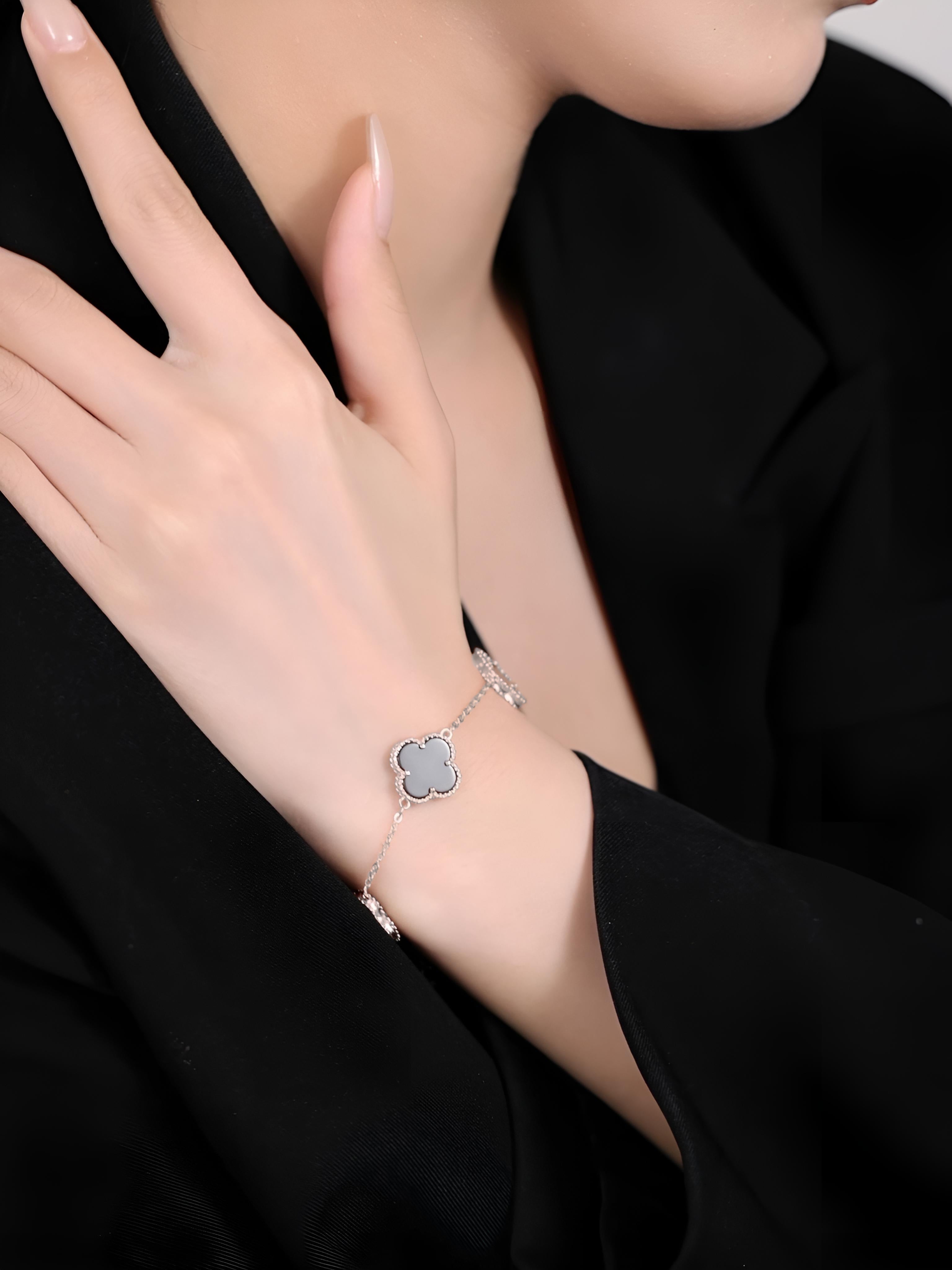 Mother of Pearl Inlay Silver Bracelet
