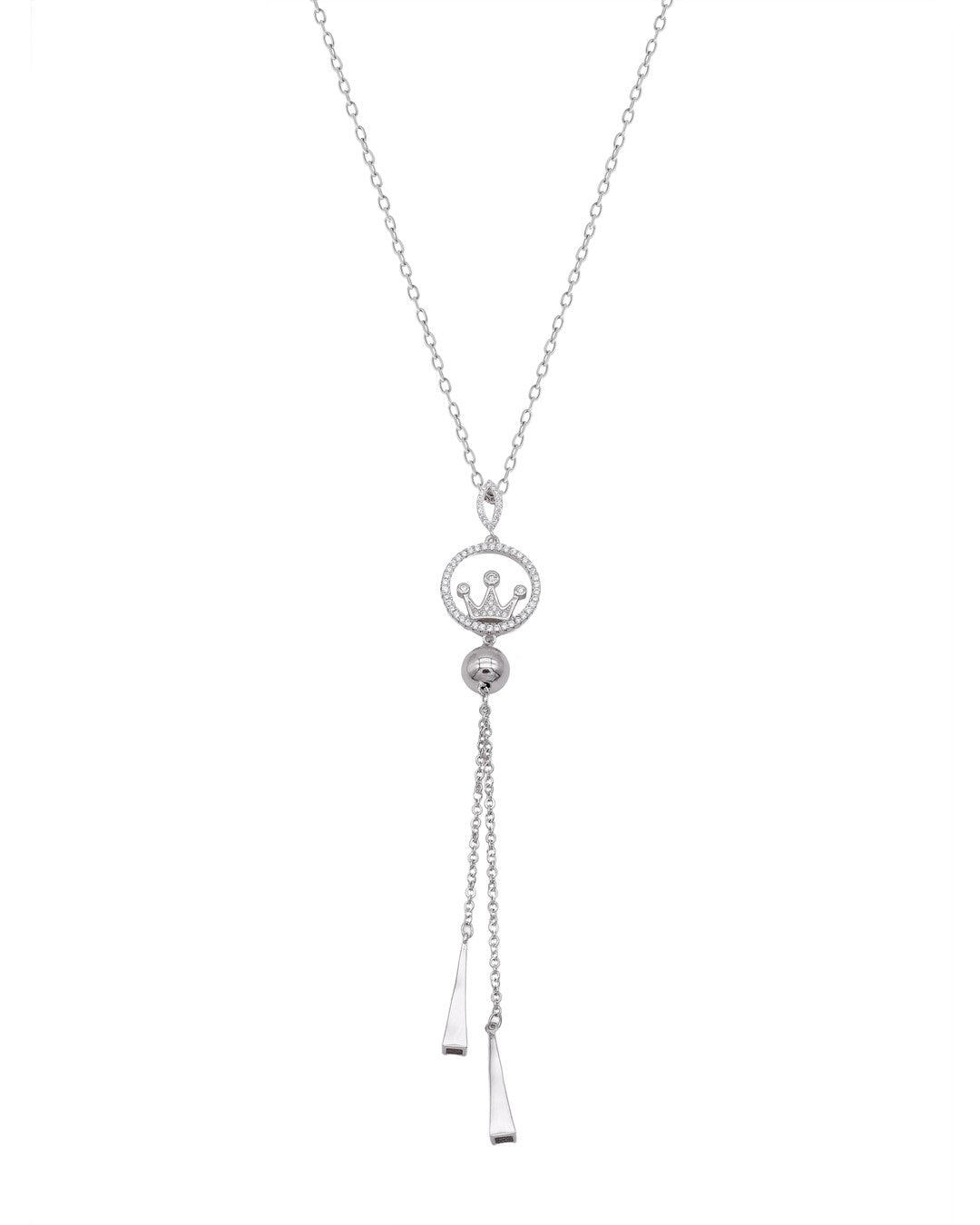 Pave Rectangle Pendant Necklace