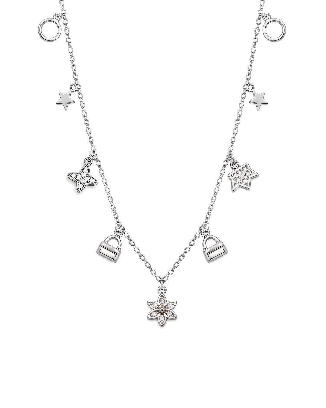 CZ Clover Lariat Necklace