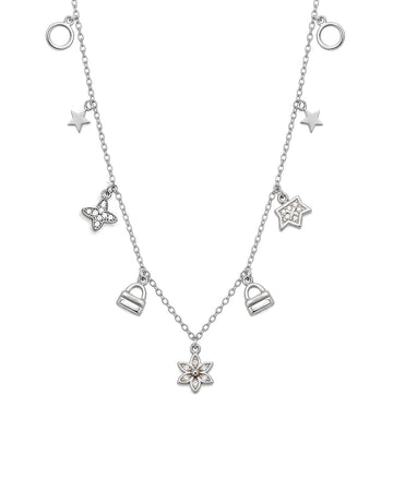 CZ Clover Lariat Necklace