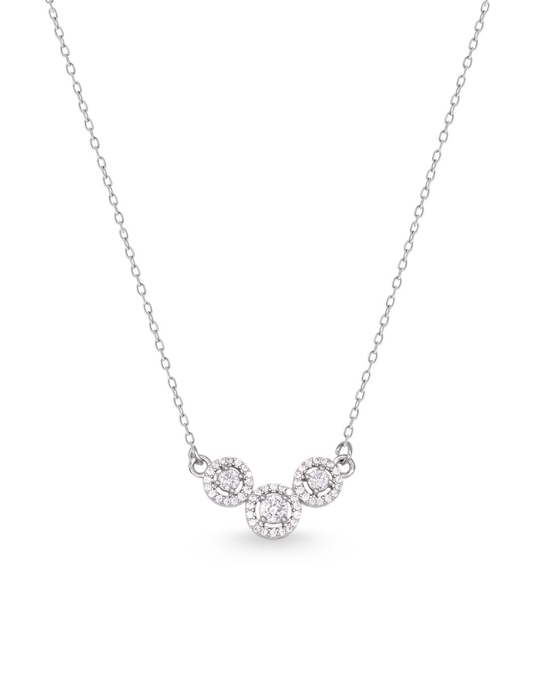 Mixed CZ Charm Station Necklace