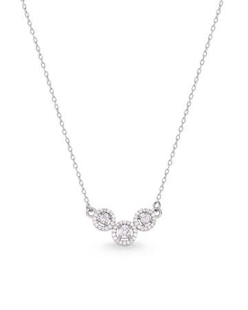Mixed CZ Charm Station Necklace