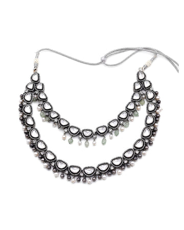 Pearl Flower Pendant Necklace & Stud Set