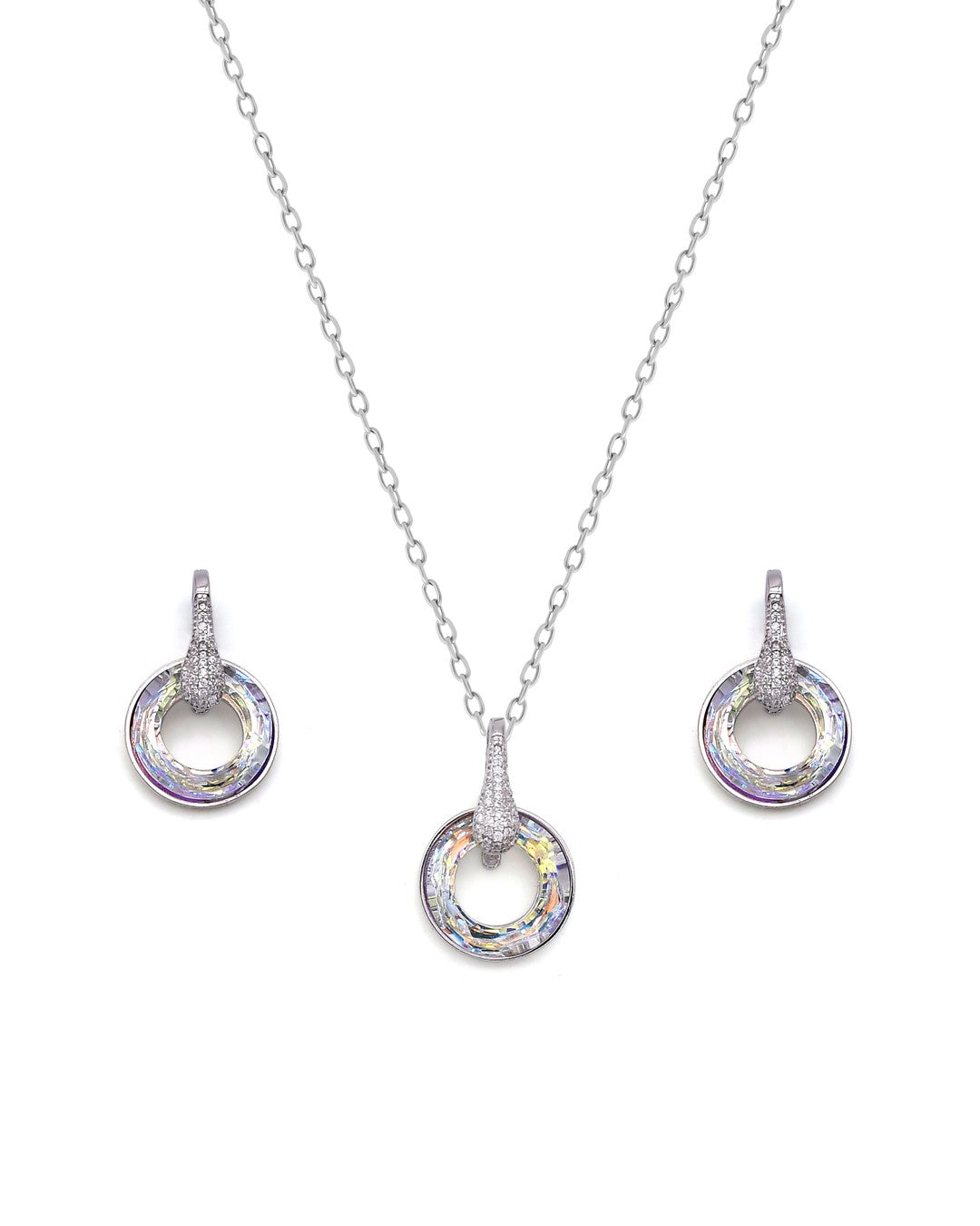 Meenakari Fan Pendant Multi-Strand Pearl Necklace & Earring Set