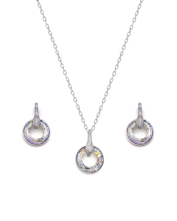 Meenakari Fan Pendant Multi-Strand Pearl Necklace & Earring Set