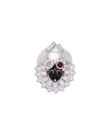 Ganesha Peacock-Trunk CZ Pendant