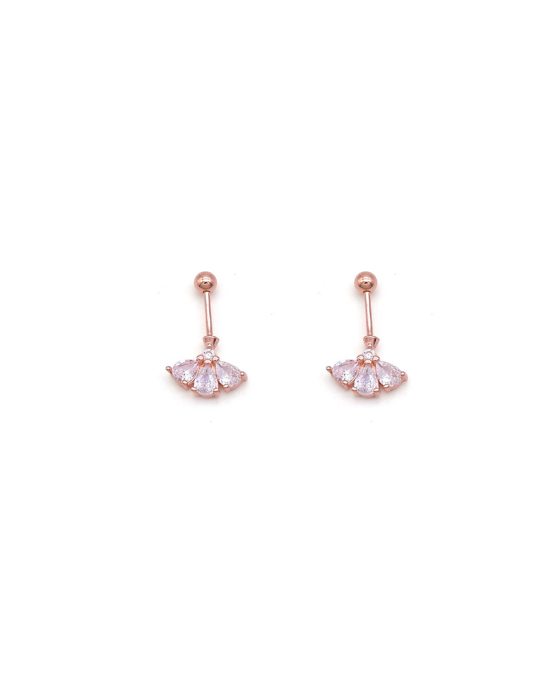 Rose Gold CZ Flower Cartilage Stud Earrings