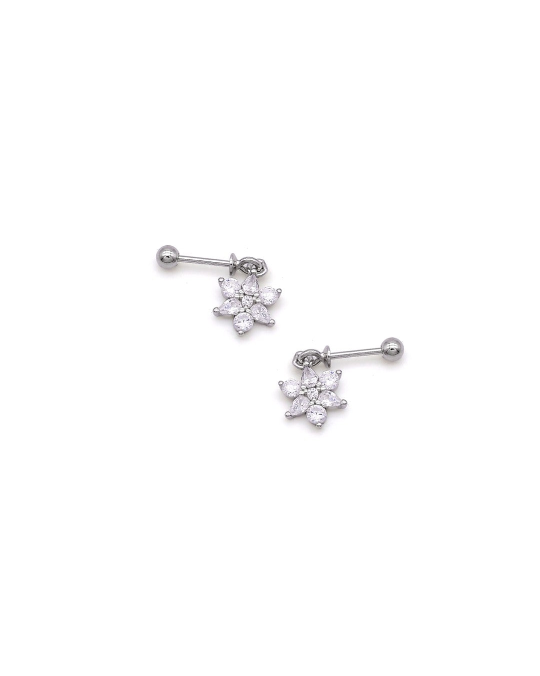 CZ Christmas Tree Drop Cartilage Earrings