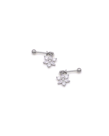 CZ Christmas Tree Drop Cartilage Earrings