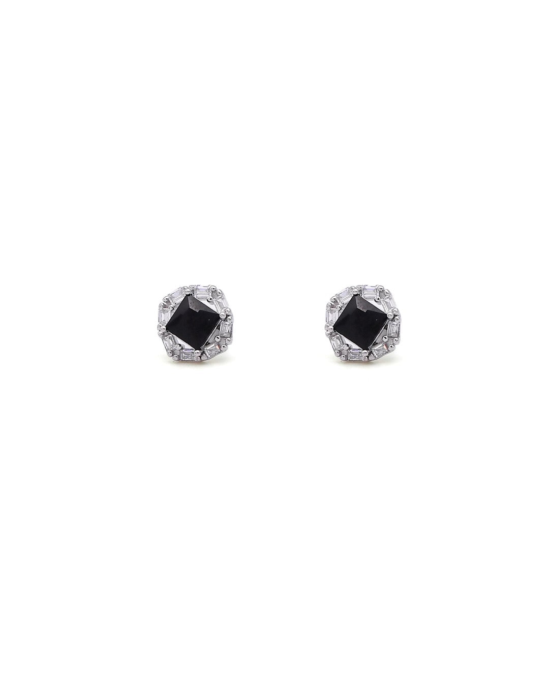 Baguette Cluster Rectangle Stud Earrings