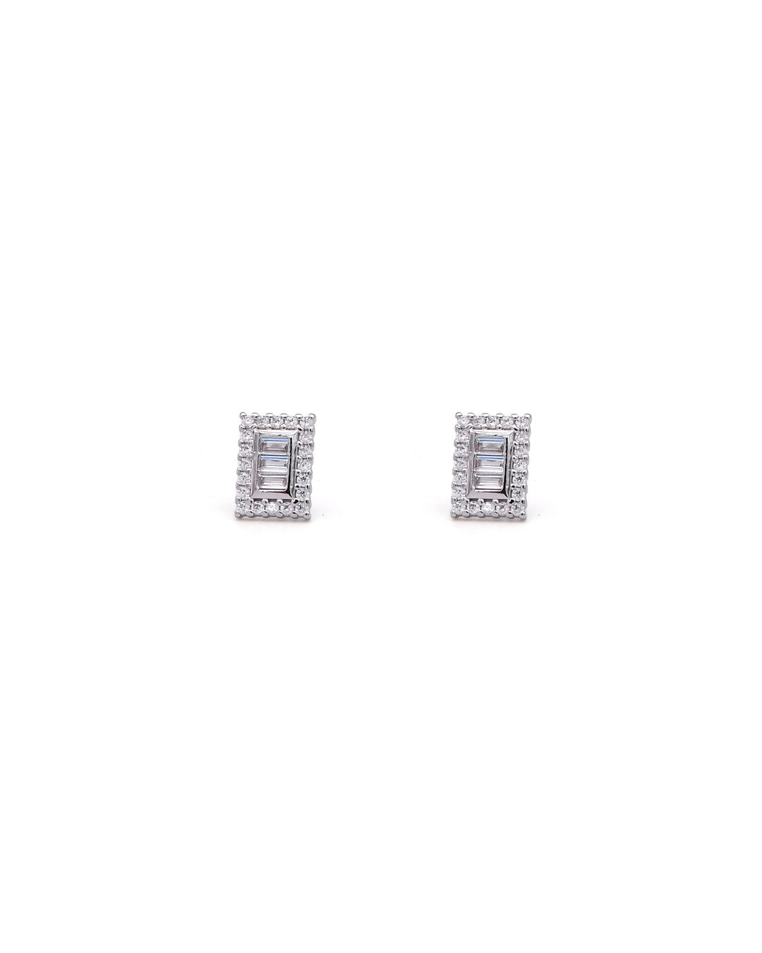 Black Onyx Square Pave Halo Stud Earrings