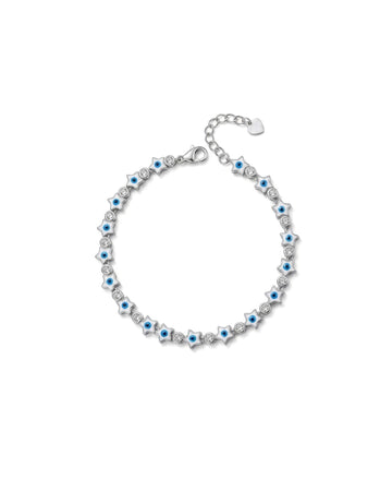 Adjustable Evil Eye & CZ Bolo Bracelet