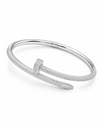 Polished Screw-Motif Bangle Bracelet
