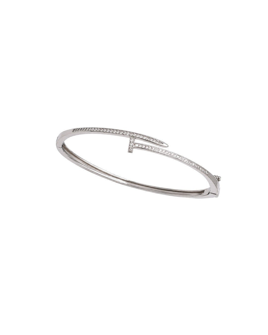 Pave CZ Nail-Wrap Bangle Bracelet