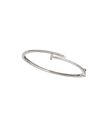 Pave CZ Nail-Wrap Bangle Bracelet