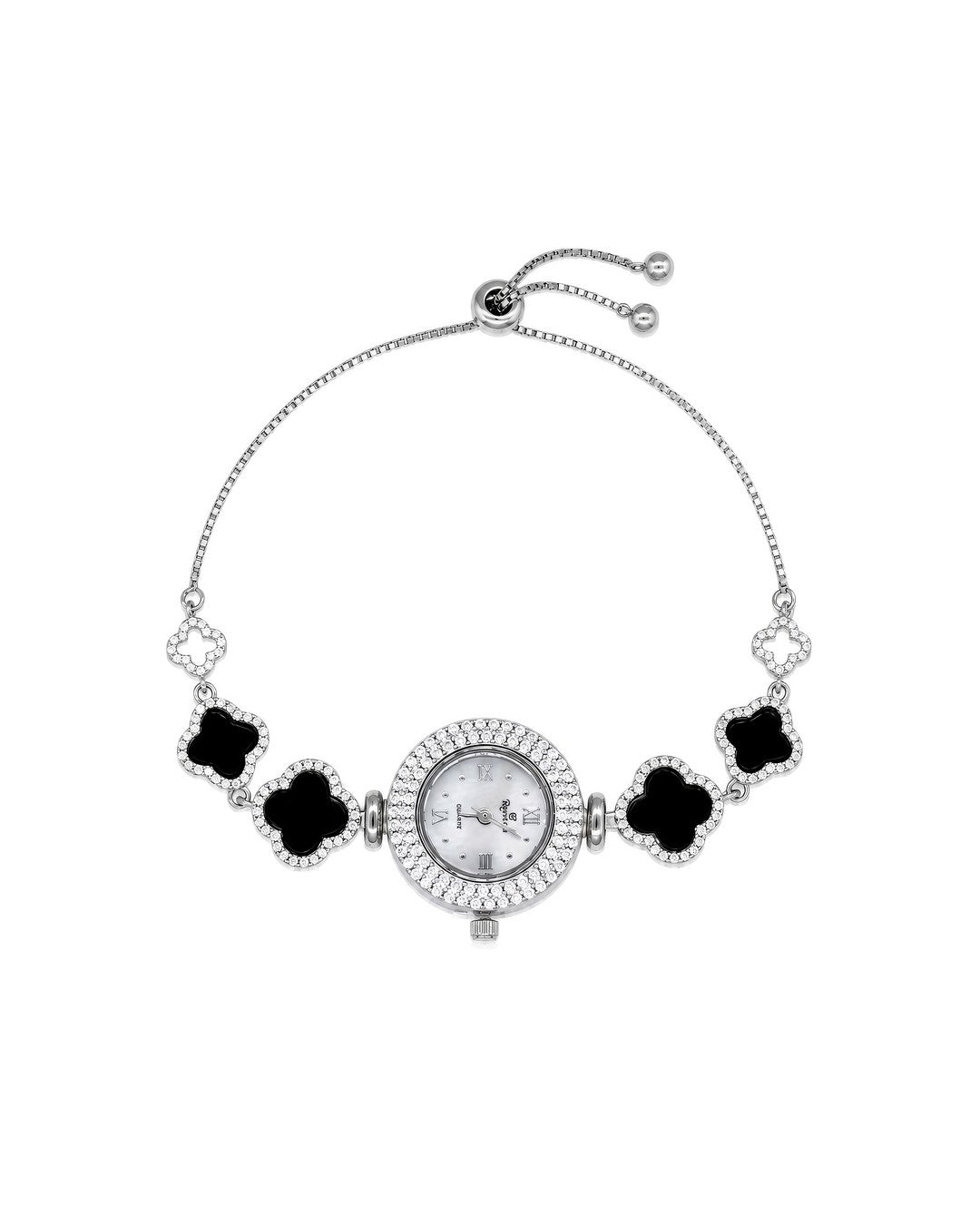 Clover-Link Sterling Silver Watch Bracelet