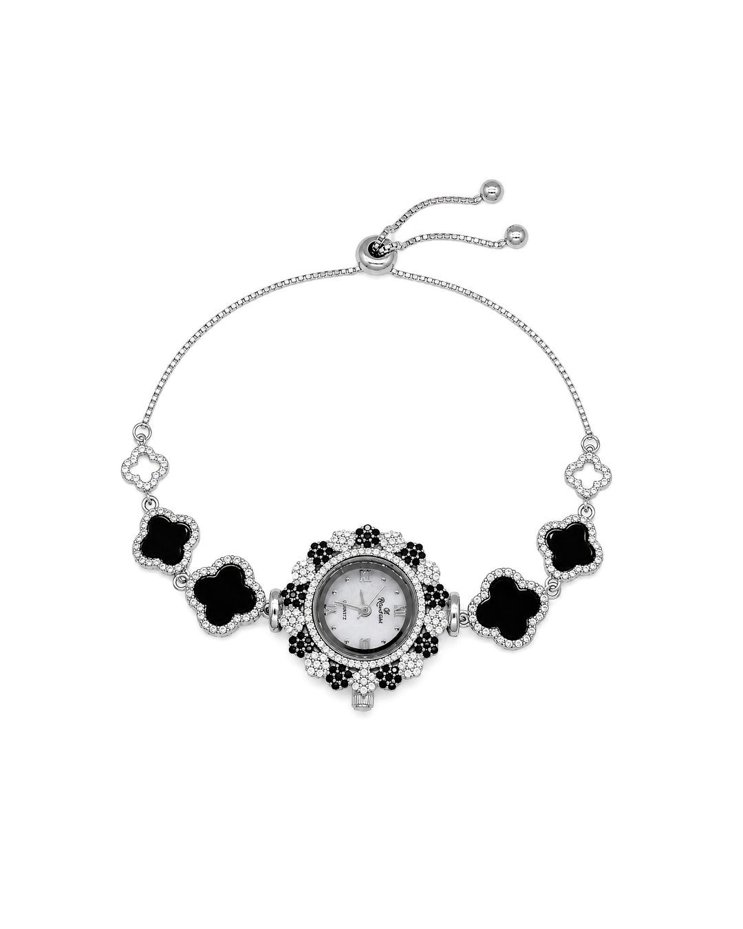 Green Malachite Clover-Link Watch Bracelet