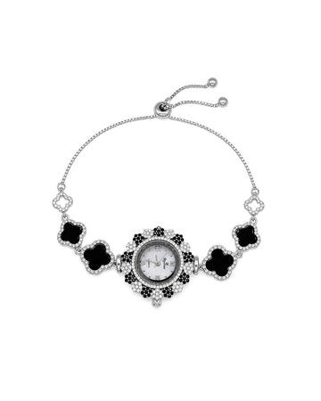 Green Malachite Clover-Link Watch Bracelet