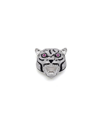 Sterling Silver Horse Head Brooch with Gemstone Eye