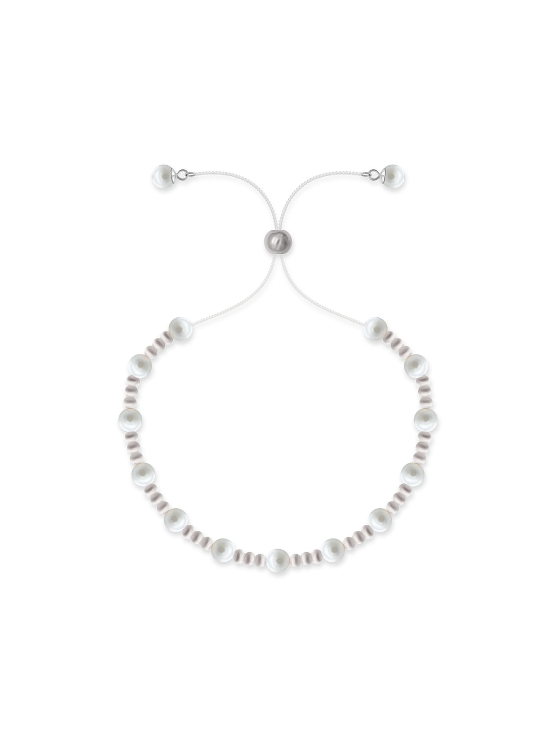 Adjustable Sterling Silver Pearl Bracelet