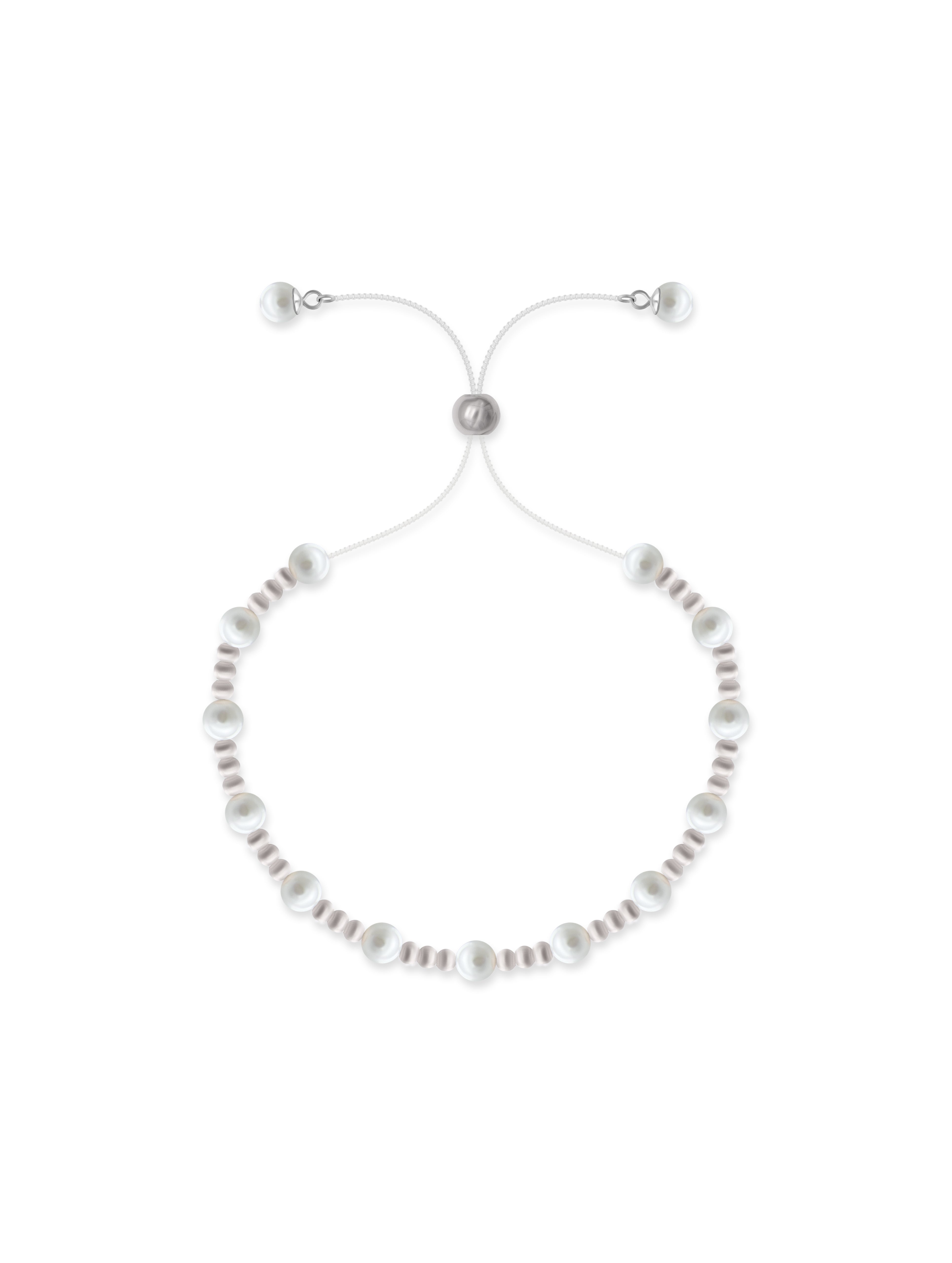 Adjustable Sterling Silver Pearl Bracelet